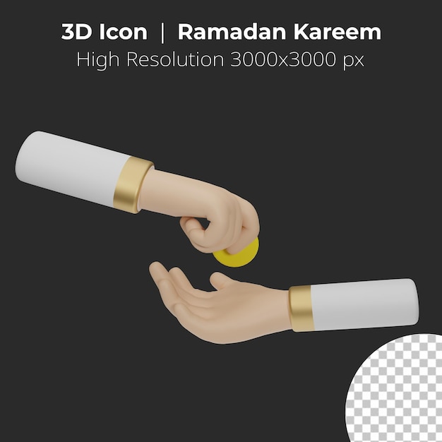 Rendu 3d Icône Ramadan Kareem Donner Une Pièce