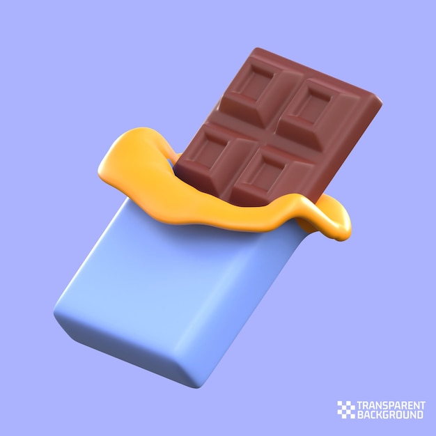 Rendu 3d icône de la Saint-Valentin au chocolat noir