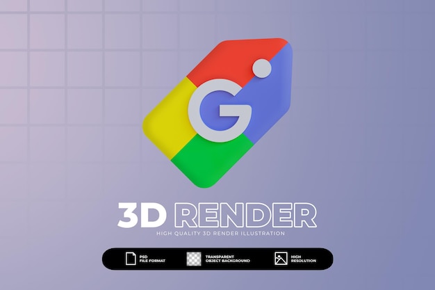 Rendu 3d Icône Shopping Google Isolé