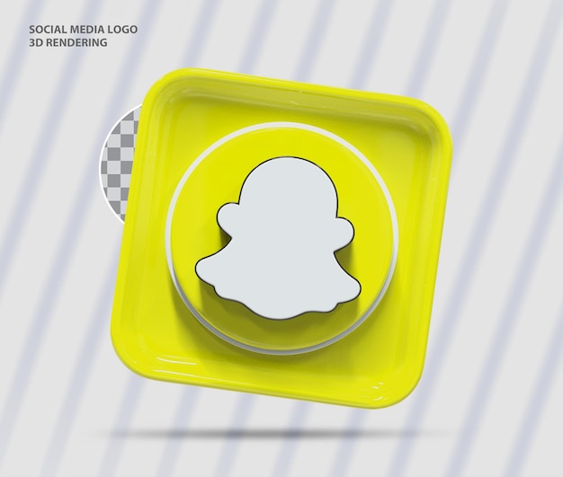 Rendu 3d De L'icône Snapchat Des Médias Sociaux