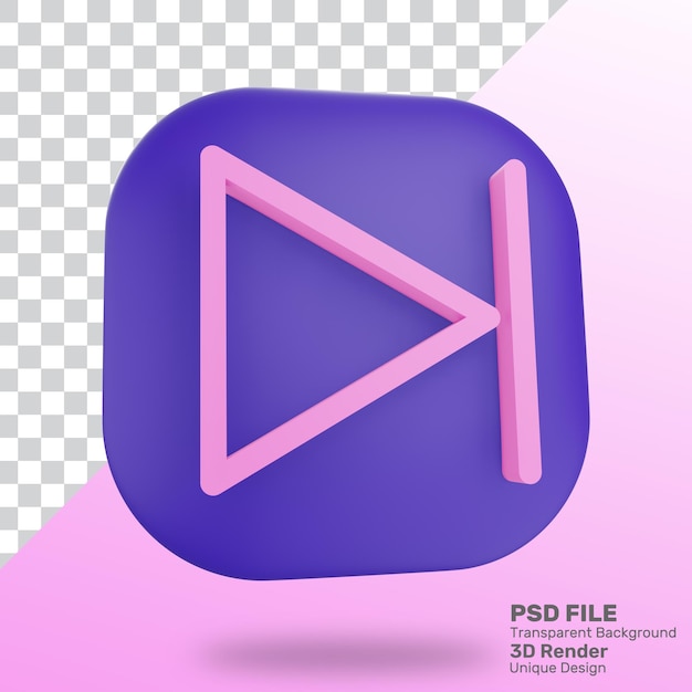 Rendu 3d Icône Suivante Psd Premium