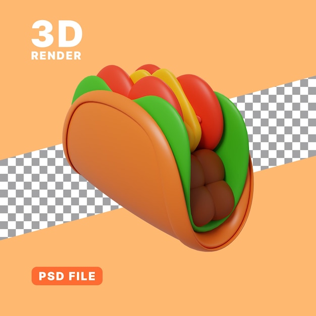 Rendu 3d De L'icône De Tacos