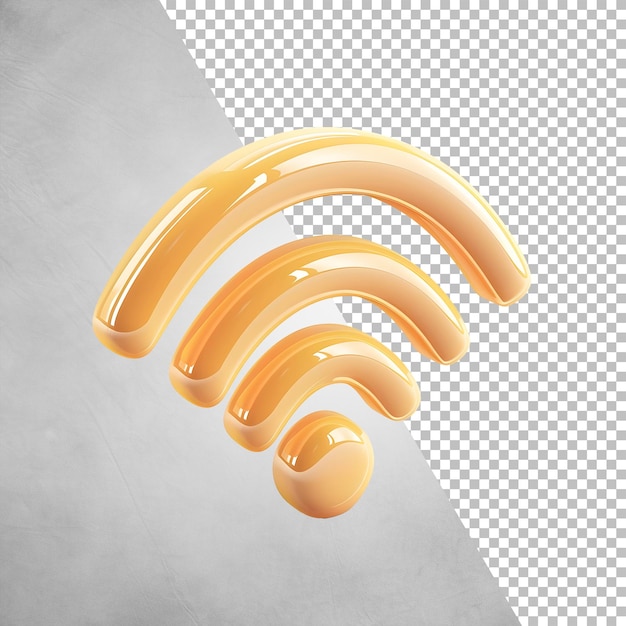 PSD le rendu 3d de l'icône wifi sur un fond transparent