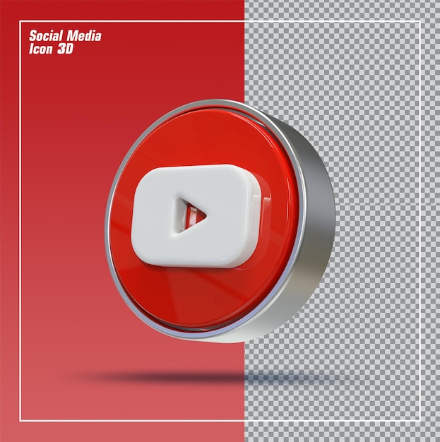 Rendu 3d de l'icône Youtube