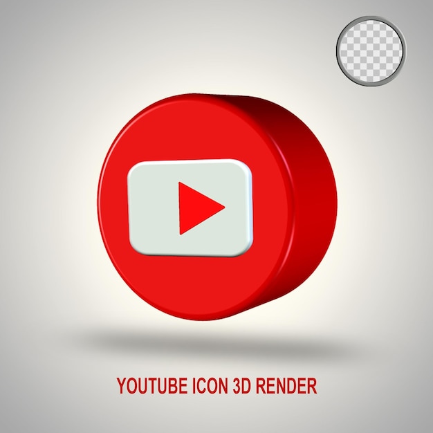 Rendu 3D de l'icône Youtube