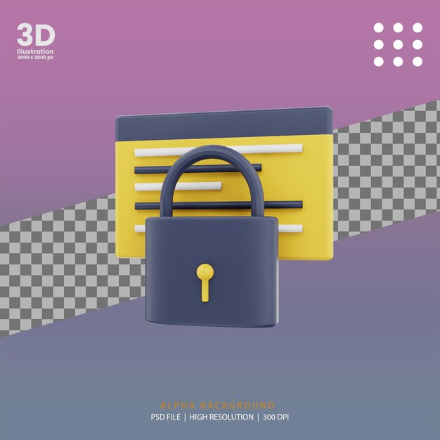 Rendu 3D illustration de données cryptées