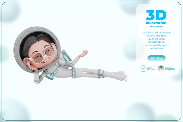 Rendu 3d De L'illustration Du Personnage De L'astronaute