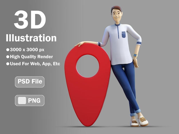 Rendu 3D de l'illustration du personnage du ramadan