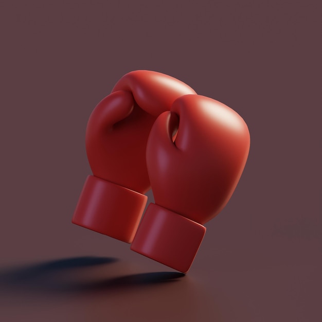 PSD rendu 3d d'une illustration de gants de boxe isolés