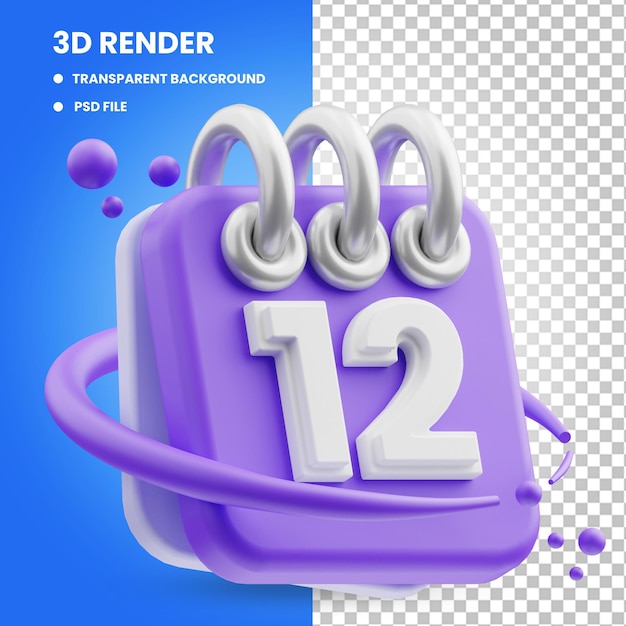 Rendu 3d De L'illustration De L'icône Du Calendrier