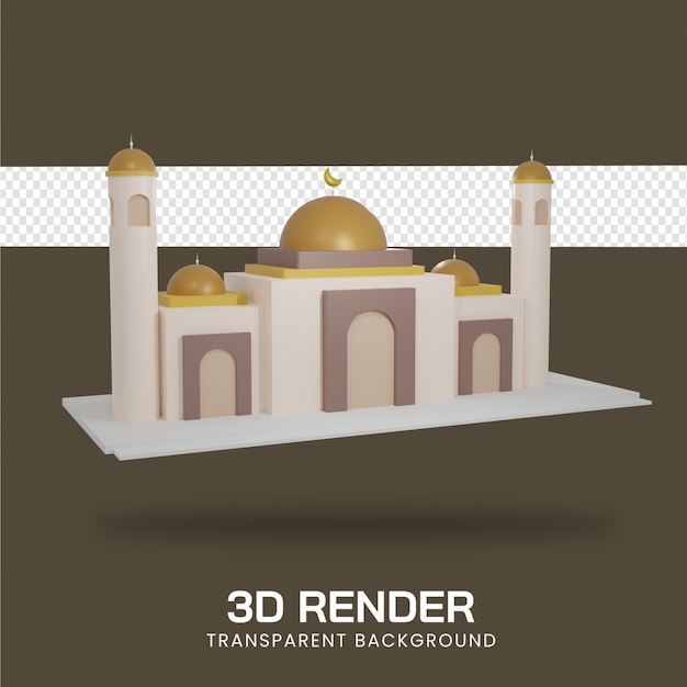 PSD rendu 3d de l'illustration de la mosquée