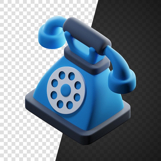 rendu 3d illustration stylisée de téléphone classique