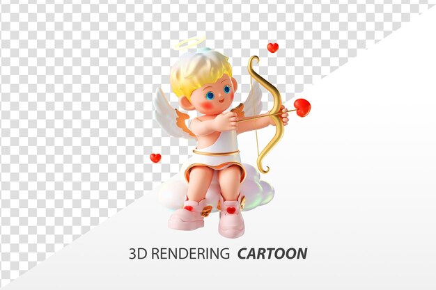 Rendu 3d De L'image De Dessin Animé De Cupidon