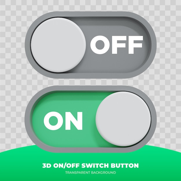 PSD rendu 3d de l'interface utilisateur du bouton interrupteur marche / arrêt