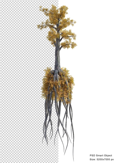 Rendu 3d isolé arbre fantastique