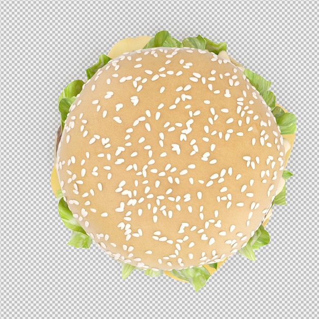 rendu 3D isolé de burger