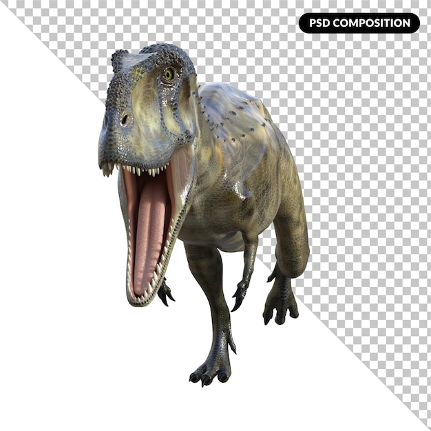 PSD rendu 3d isolé de dinosaure abelisaurus