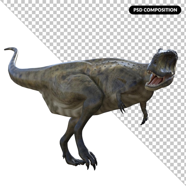 Rendu 3D isolé de dinosaure Abelisaurus