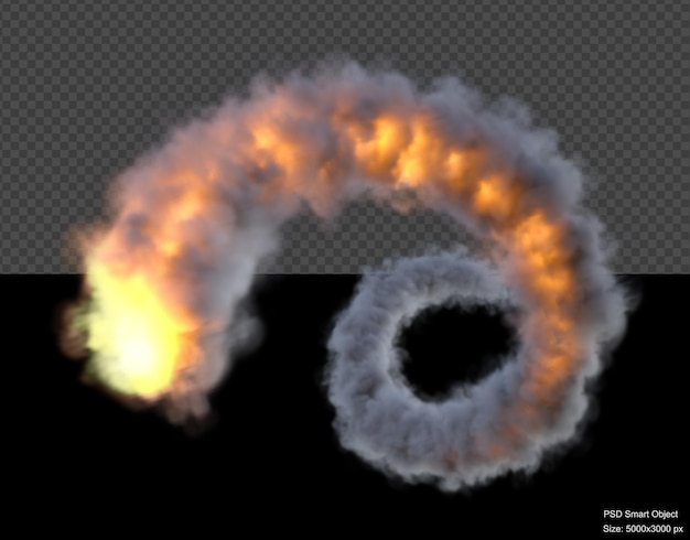 Rendu 3d Isolé De L'effet De Fumée Et De Flamme