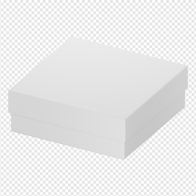 Rendu 3D isolé de l'icône de la boîte blanche psd