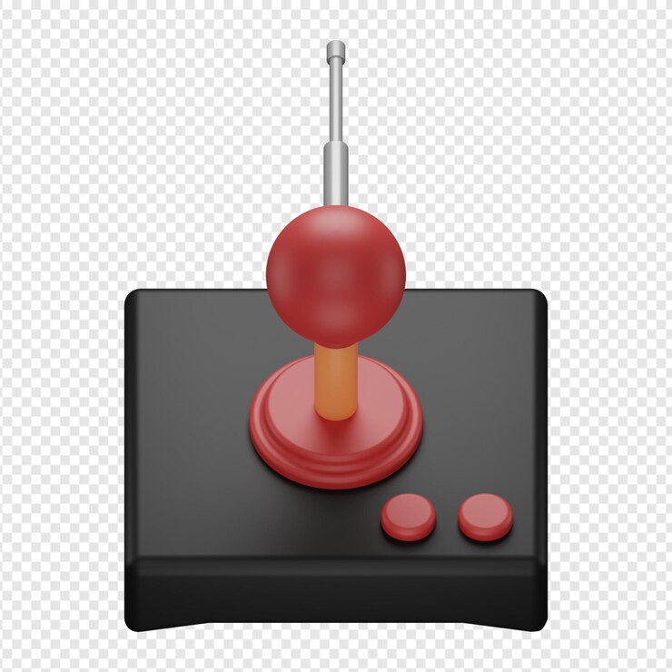 PSD rendu 3d isolé de l'icône du joystick de la télécommande