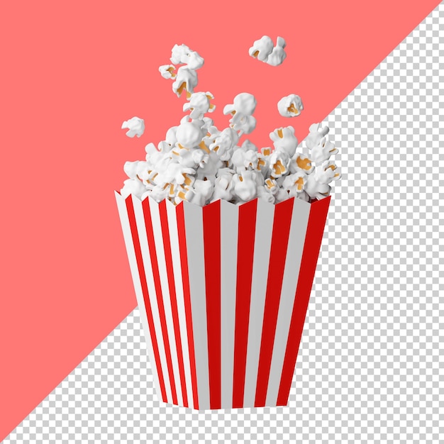 PSD rendu 3d isolé de pop-corn