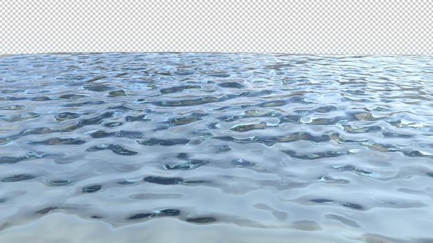 Rendu 3d isolé de la surface des ondulations de l'eau