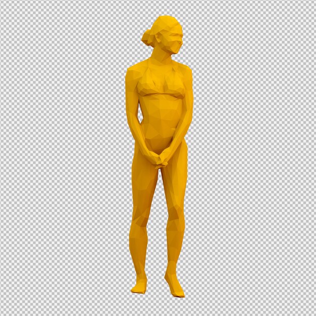 PSD rendu 3d isométrique de femme