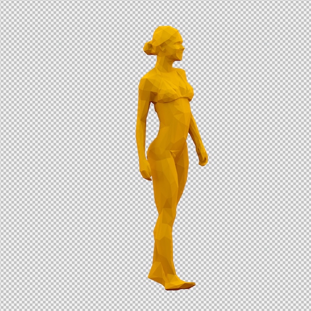 PSD rendu 3d isométrique de femme