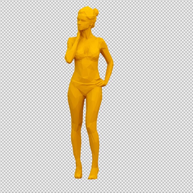 PSD rendu 3d isométrique de femme