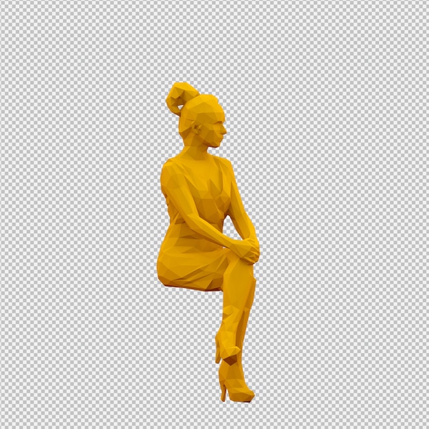 Rendu 3d Isométrique De Femme