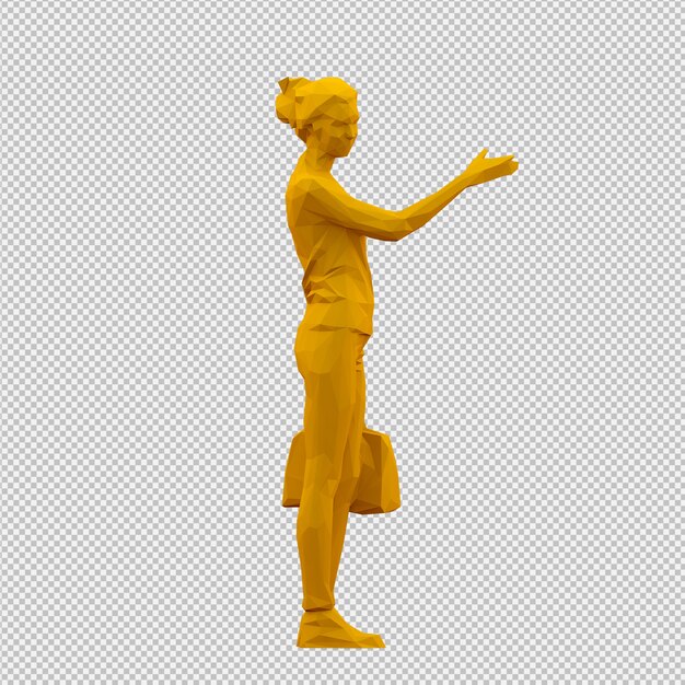 Rendu 3d Isométrique De Femme