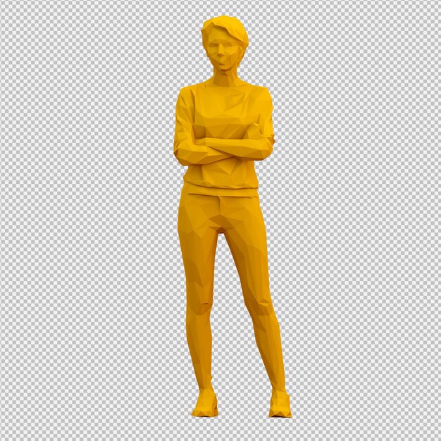 Rendu 3d Isométrique De Femme