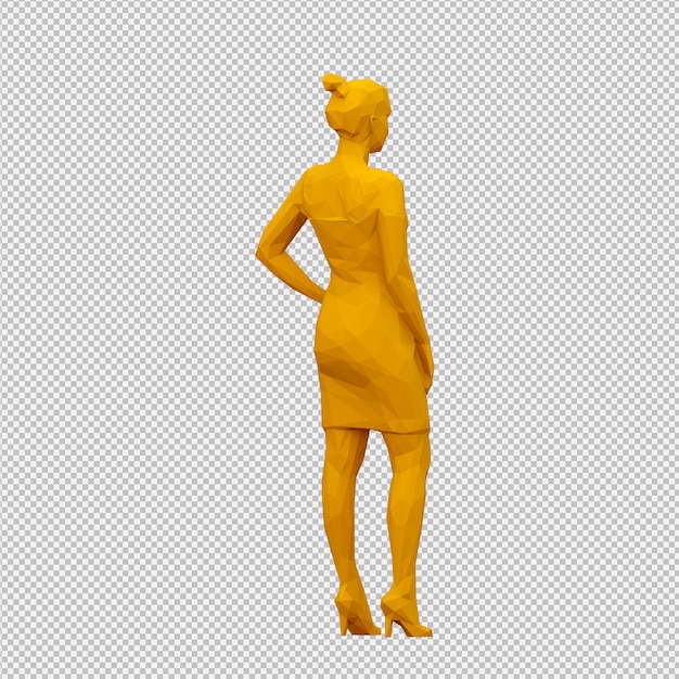 PSD rendu 3d isométrique de femme