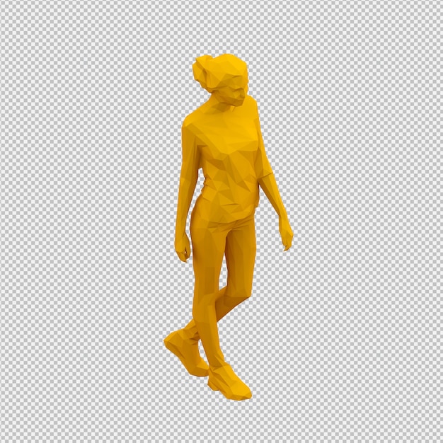 Rendu 3d Isométrique De Femme