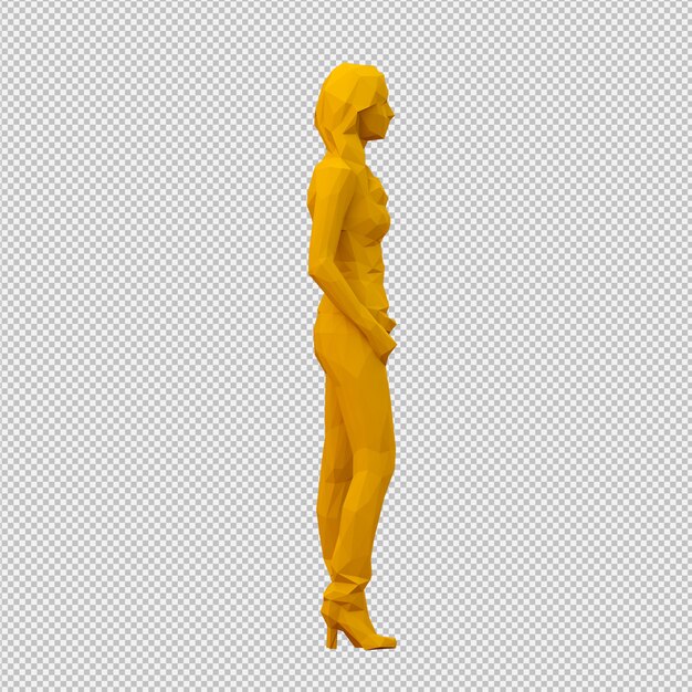 PSD rendu 3d isométrique de femme