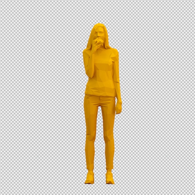 PSD rendu 3d isométrique de femme