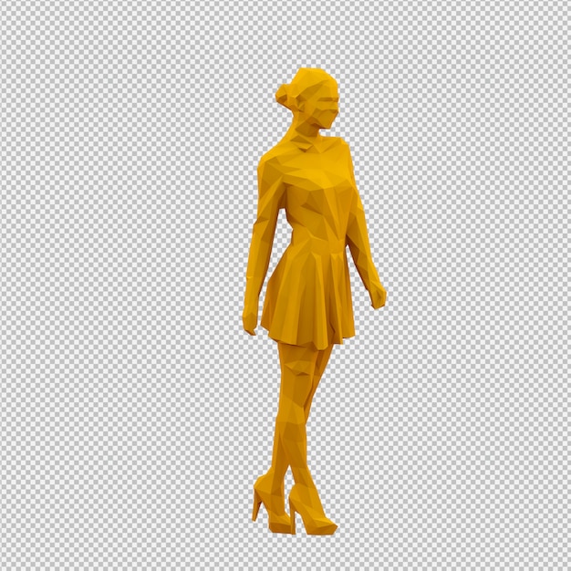 Rendu 3d Isométrique De Femme