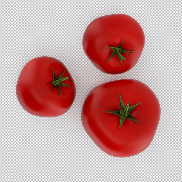 Rendu 3d isométrique de tomates