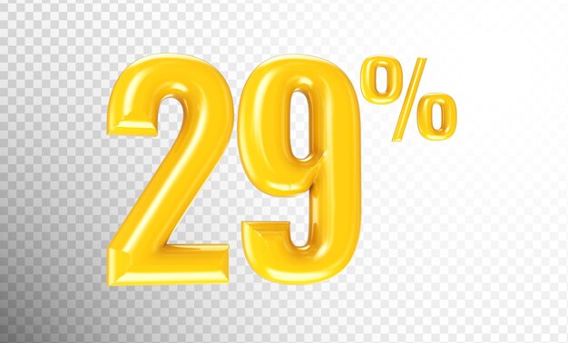 Rendu 3D jaune numéro