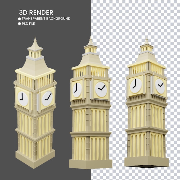 PSD rendu 3d de la jolie tour big ben