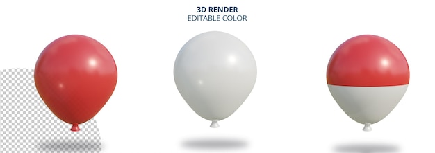 Rendu 3d De Jolis Ballons Rouges Et Blancs