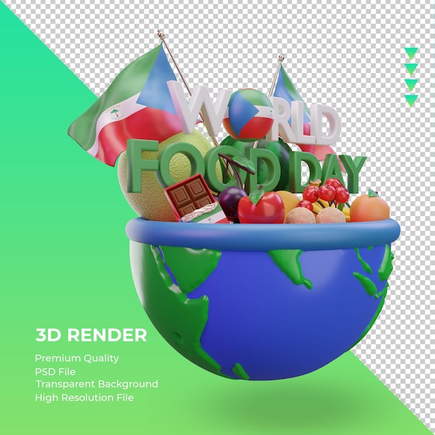 Rendu 3d De La Journée Mondiale De L'alimentation En Guinée équatoriale Vue De Gauche