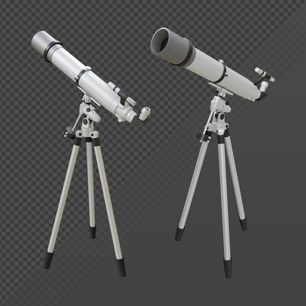 Rendu 3d Jumelles étoile Télescope équipement Spatial Vue En Perspective