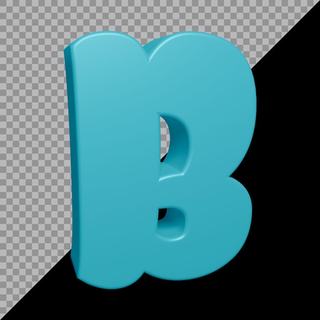 PSD rendu 3d de la lettre de l'alphabet b