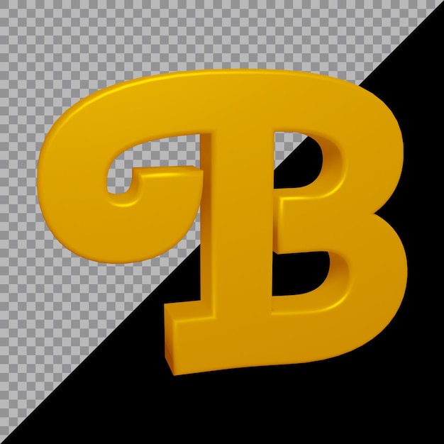Rendu 3D de la lettre de l'alphabet b