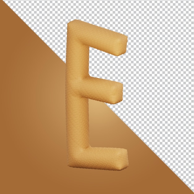 Rendu 3d De La Lettre De L'alphabet E Isolé