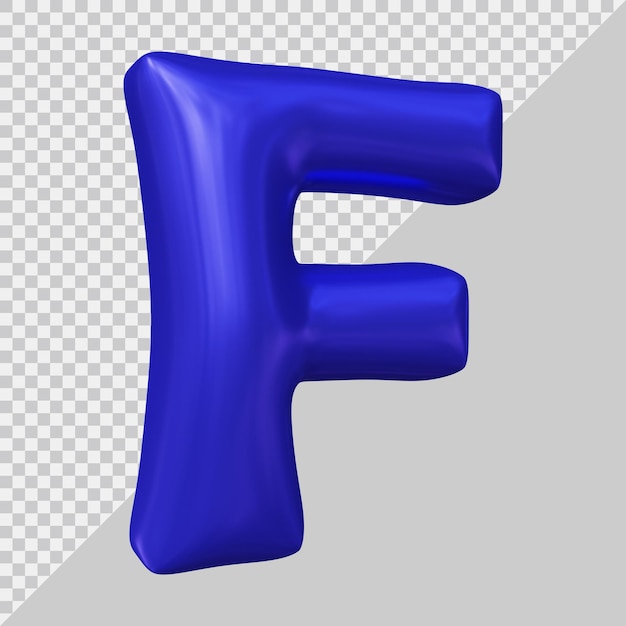 PSD rendu 3d de la lettre de l'alphabet f avec un style moderne