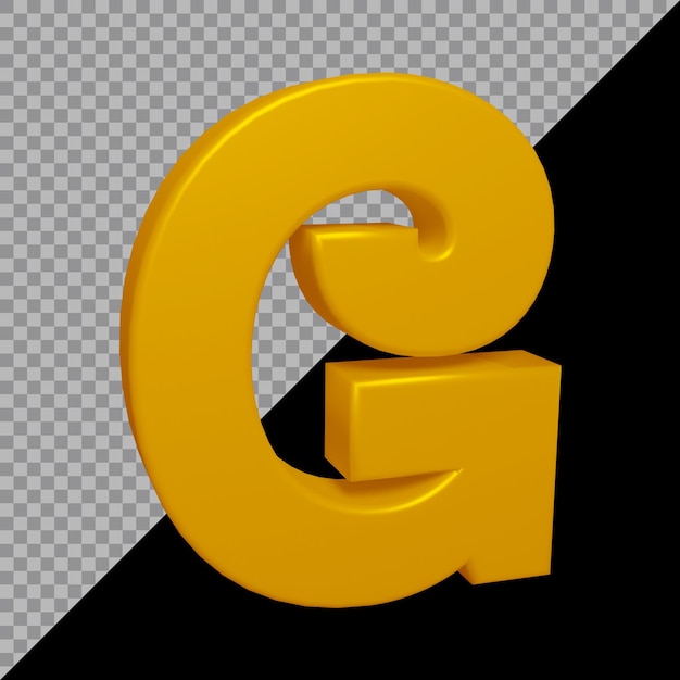 PSD rendu 3d de la lettre de l'alphabet g