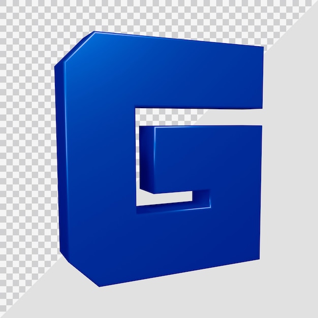 Rendu 3D de la lettre de l'alphabet g